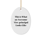 Vice-Principal Gifts from Friends for Awesome Vice-Principals - This Is What An Awesome Vice-Principal Looks Like Oval Ornament, White, Christmas