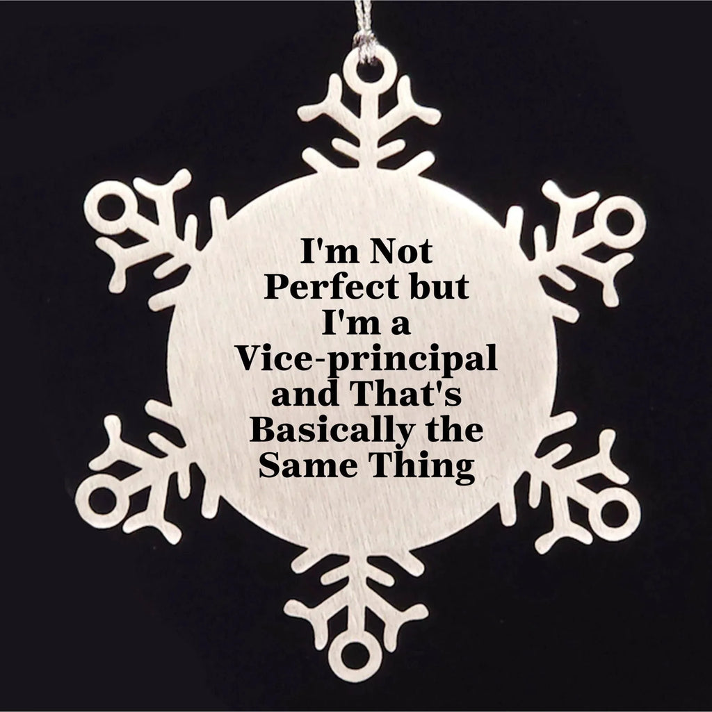Vice-Principal Snowflake Ornament Gift Idea Funny Quote, Gifts from Friends to Vice-Principal, I'm Not Ideal Gifts for Men, Unique Christmas Unique Gifts