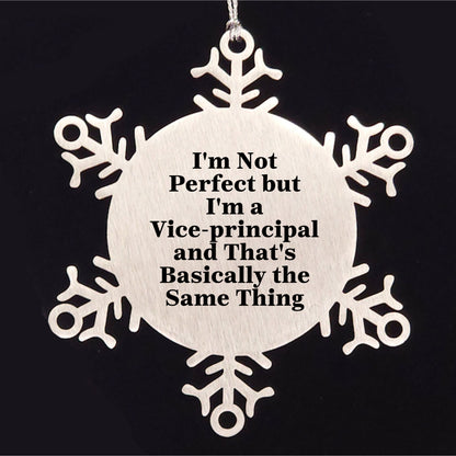 Vice-Principal Snowflake Ornament Gift Idea Funny Quote, Gifts from Friends to Vice-Principal, I'm Not Ideal Gifts for Men, Unique Christmas Unique Gifts