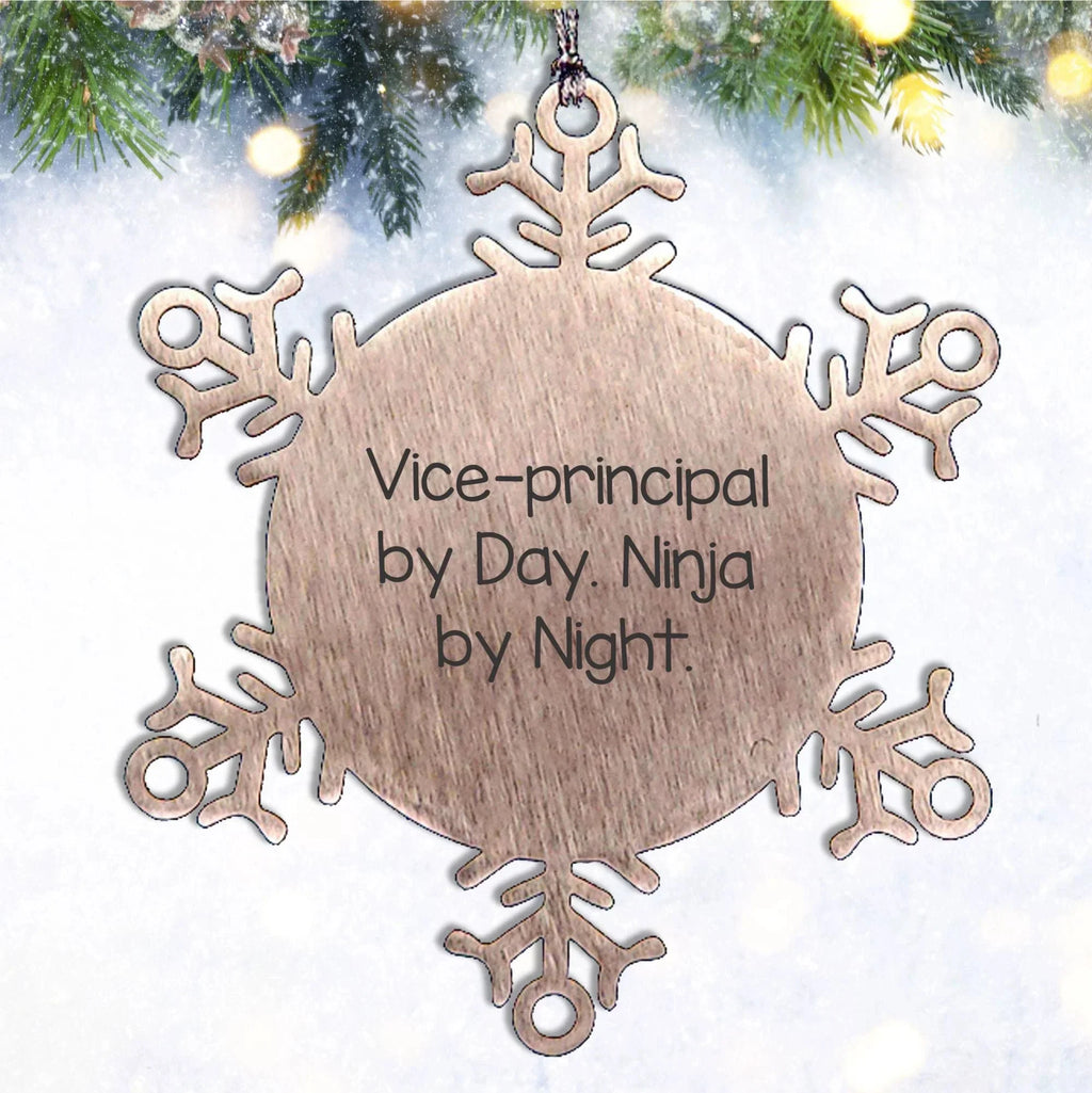 Vice-principal By Day, Ninja By Night Snowflake Ornament, Funny Gifts for Vice-principals from Friends, Unique Christmas Memorable Presents