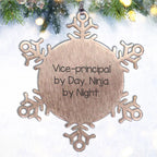 Vice-principal By Day, Ninja By Night Snowflake Ornament, Funny Gifts for Vice-principals from Friends, Unique Christmas Memorable Presents