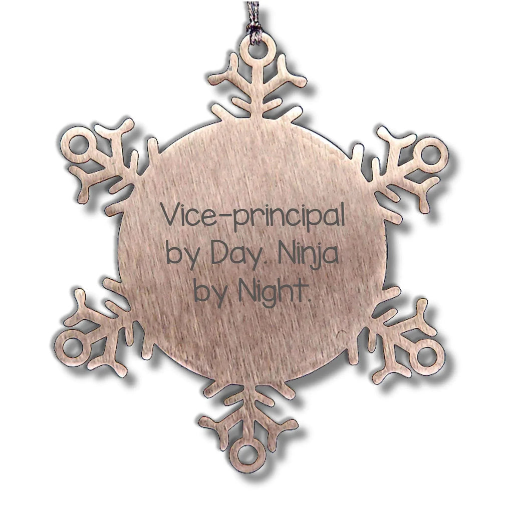 Vice-principal By Day, Ninja By Night Snowflake Ornament, Funny Gifts for Vice-principals from Friends, Unique Christmas Memorable Presents