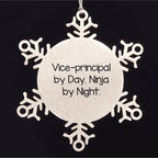 Vice-principal By Day, Ninja By Night Snowflake Ornament, Funny Gifts for Vice-principals from Friends, Unique Christmas Memorable Presents