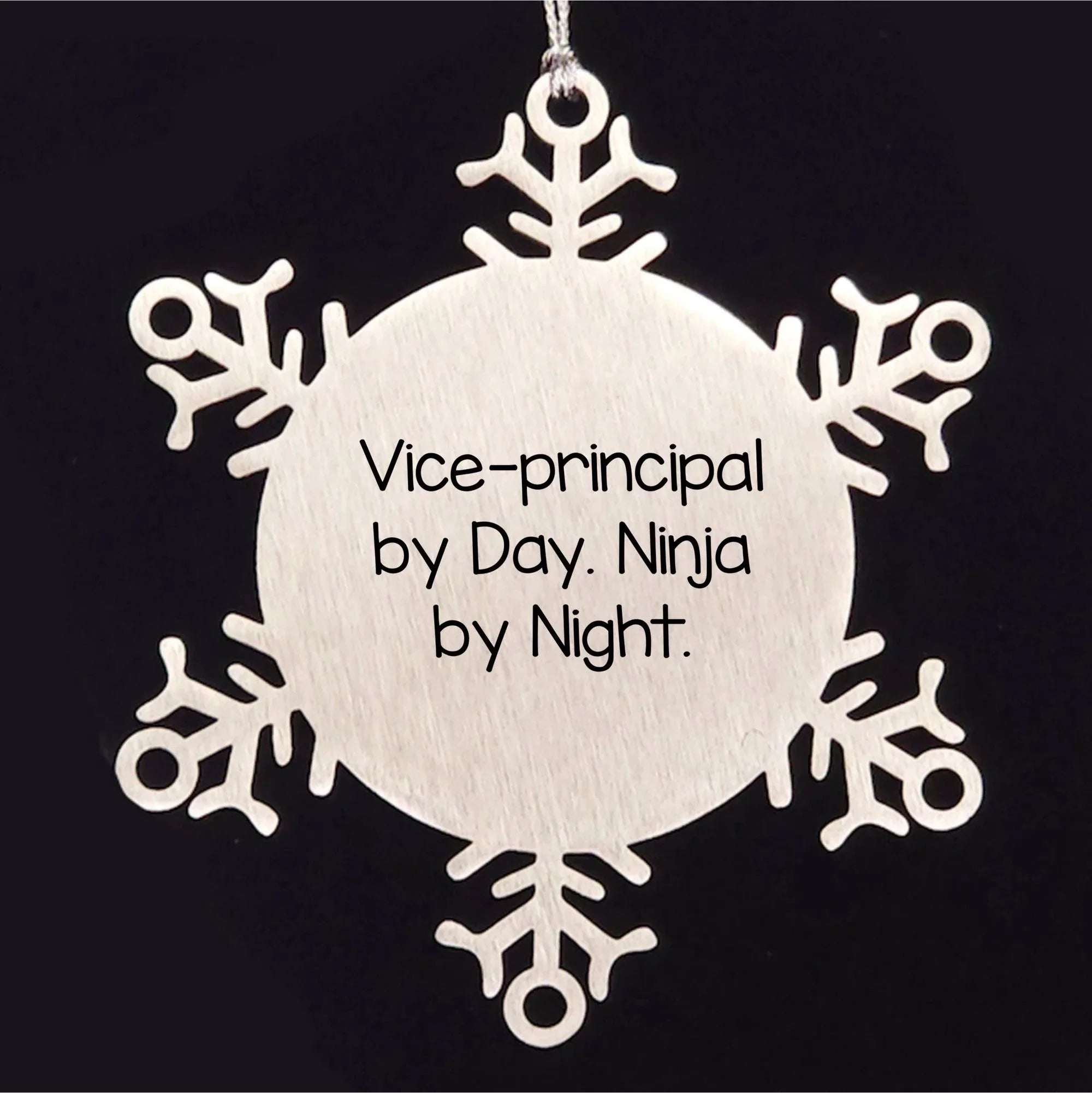 Vice-principal By Day, Ninja By Night Snowflake Ornament, Funny Gifts for Vice-principals from Friends, Unique Christmas Memorable Presents