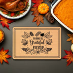 Engraved Wooden Cutting Board, Thankful Grateful Blessed Kitchen Decor, Personalized Gift for Thanksgiving, Wedding, Housewarming