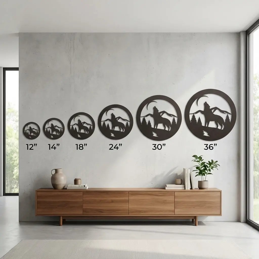 Personalized Howling Wolf Metal Wall Art Sign - Custom Name Laser Cut Decor for Home, Cabin, Lodge - Unique Rustic Wildlife Gift