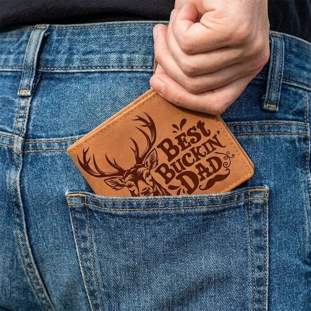 Best Buckin' Dad Genuine Cowhide Leather Wallet