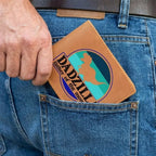 Dadzilla Leather Wallet Funny Dad Gift T Rex Dinosaur Wallet Father of Monsters Bifold Wallet Unique Fathers Day Gift for Him