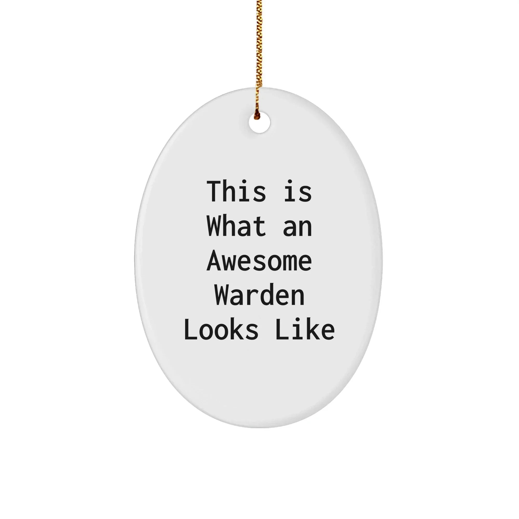 Warden Gifts from Family, Christmas Unique Oval Ornament 'This Is What An Awesome Warden Looks Like', Inspirational Warden Decor