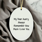 Warm Wishes to My Dear Aunty, Oval Ornament Gifts from Family, Unique Christmas Memorable Presents for Aunty, My Dear Aunty Always Remember, Heartfelt Gift Ideas