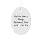 Warm Wishes to My Dear Aunty, Oval Ornament Gifts from Family, Unique Christmas Memorable Presents for Aunty, My Dear Aunty Always Remember, Heartfelt Gift Ideas