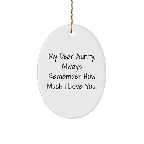Warm Wishes to My Dear Aunty, Oval Ornament Gifts from Family, Unique Christmas Memorable Presents for Aunty, My Dear Aunty Always Remember, Heartfelt Gift Ideas
