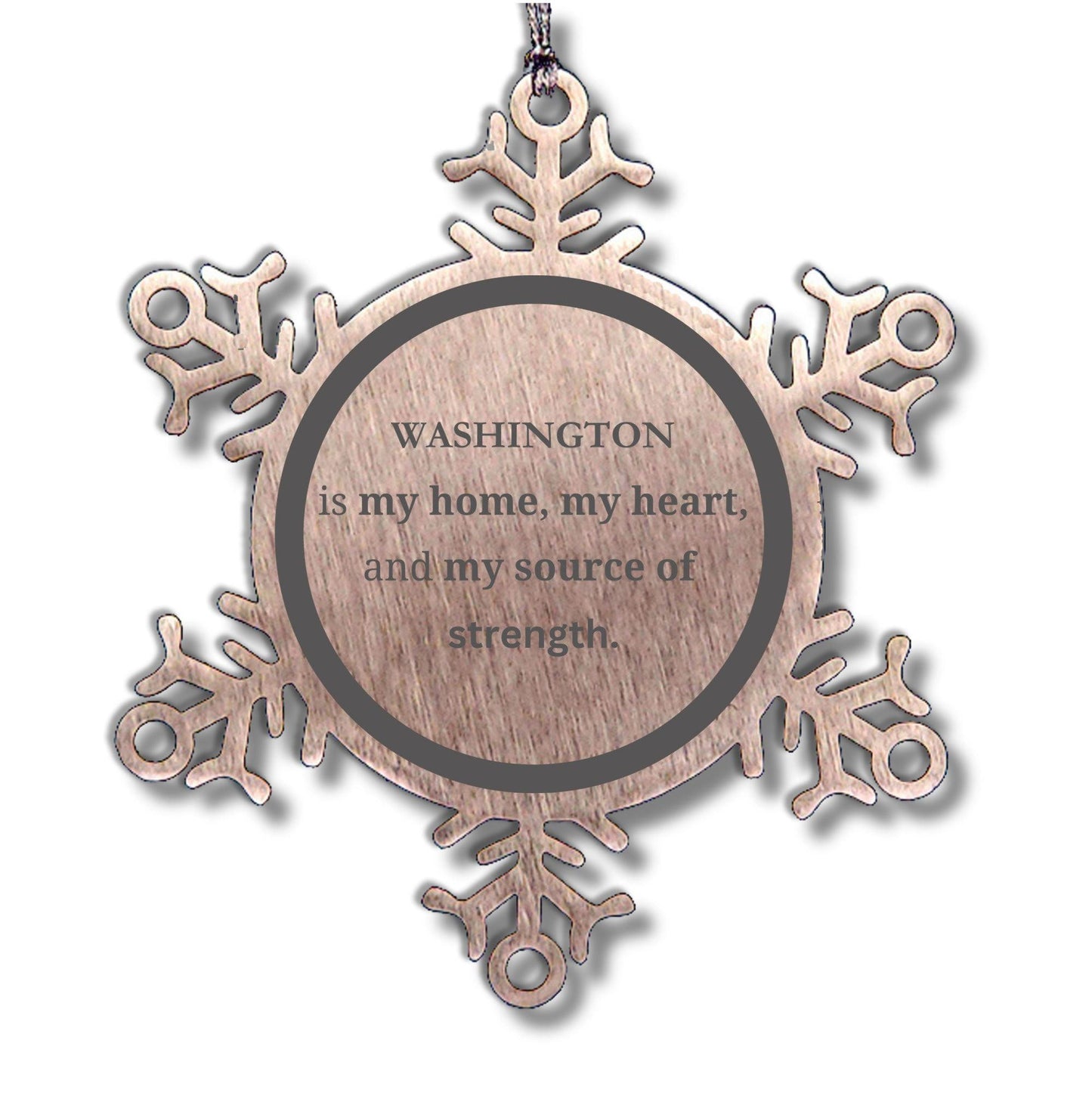 Washington is my home Gifts, Lovely Washington Birthday Christmas Snowflake Ornament For People from Washington, Men, Women, Friends