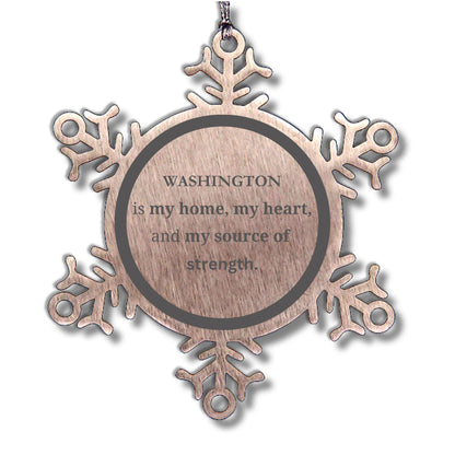 Washington is my home Gifts, Lovely Washington Birthday Christmas Snowflake Ornament For People from Washington, Men, Women, Friends