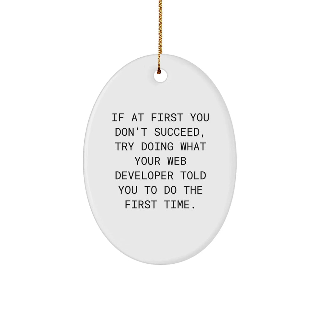 Web Developer Gifts from Friends - Oval Ornament with Funny Quote for Christmas