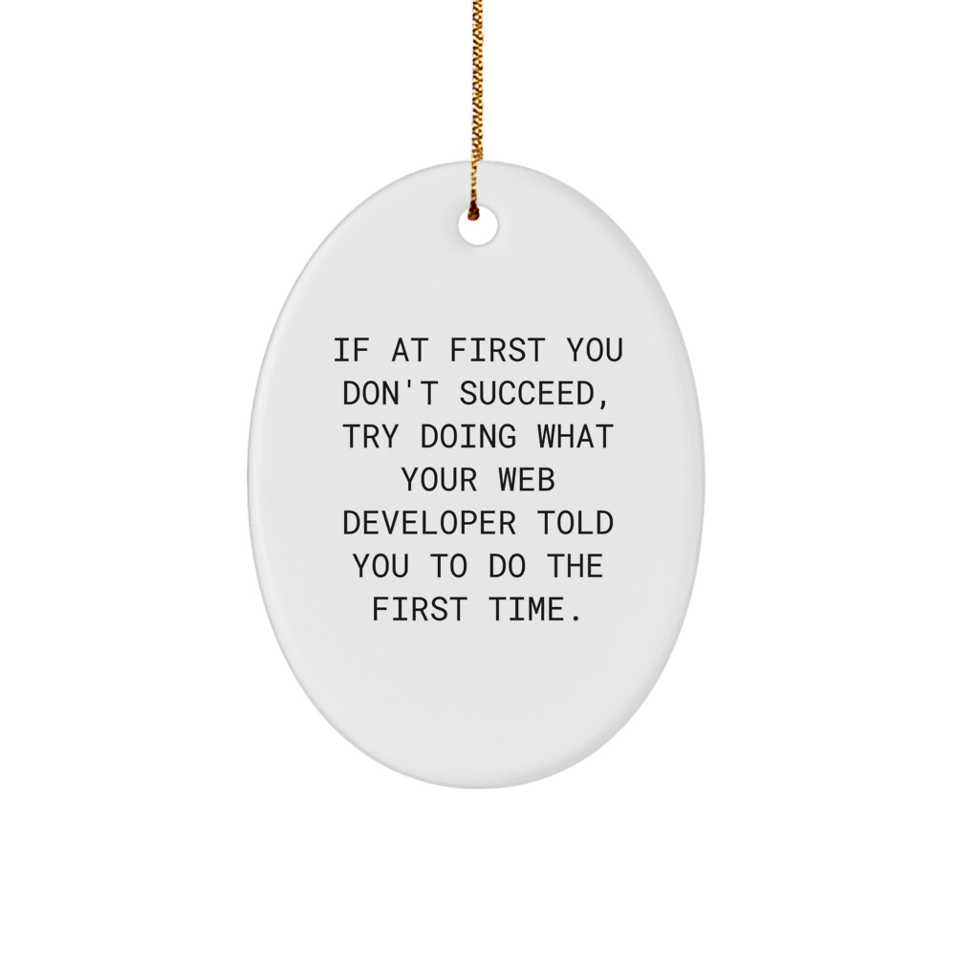Web Developer Gifts from Friends - Oval Ornament with Funny Quote for Christmas