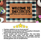 Welcome to the Circus Funny Family Doormat | Wild Kids and Animals Inside | Humorous Coir Welcome Mat for Busy Homes