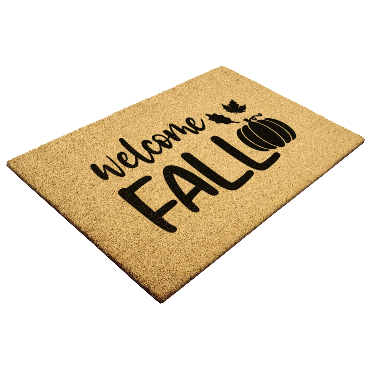 Welcome Fall Coir Doormat – Rustic Autumn Pumpkin Door Mat | Farmhouse Entryway Decor | Outdoor Welcome Mat for Porch, Patio, or Front Door