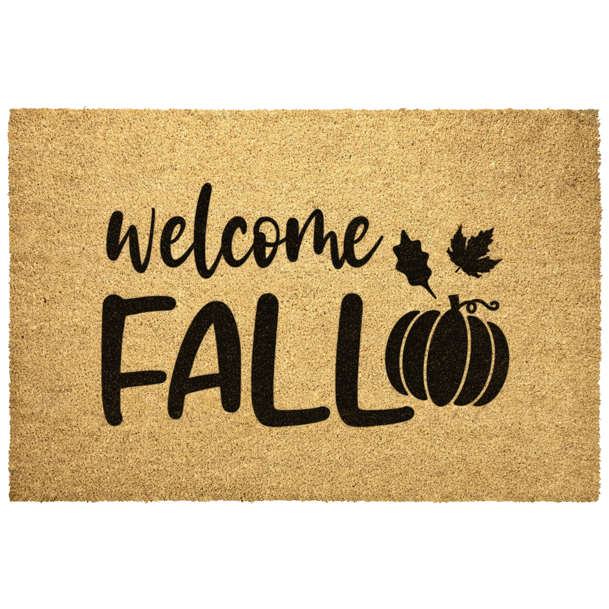 Welcome Fall Coir Doormat – Rustic Autumn Pumpkin Door Mat | Farmhouse Entryway Decor | Outdoor Welcome Mat for Porch, Patio, or Front Door