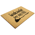 Welcome My Pretties Coir Doormat – Witchy Halloween Welcome Mat | Funny Front Porch Decor | Rustic Fall Entryway Rug