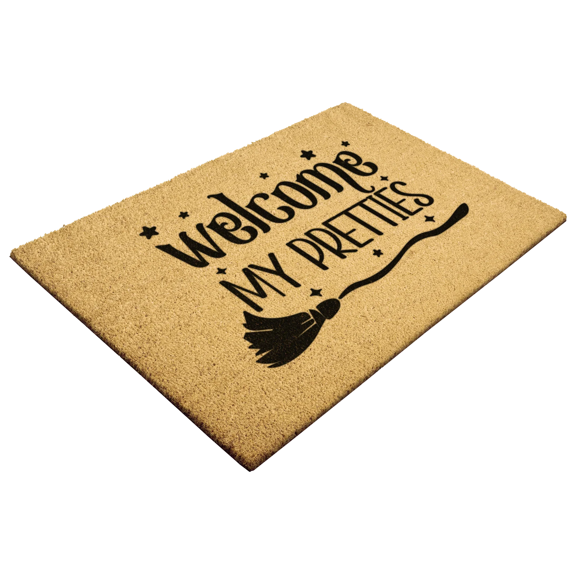 Welcome My Pretties Coir Doormat – Witchy Halloween Welcome Mat | Funny Front Porch Decor | Rustic Fall Entryway Rug