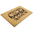 Welcome to Our Haunted Home Doormat – Spooky Halloween Coir Mat Décor
