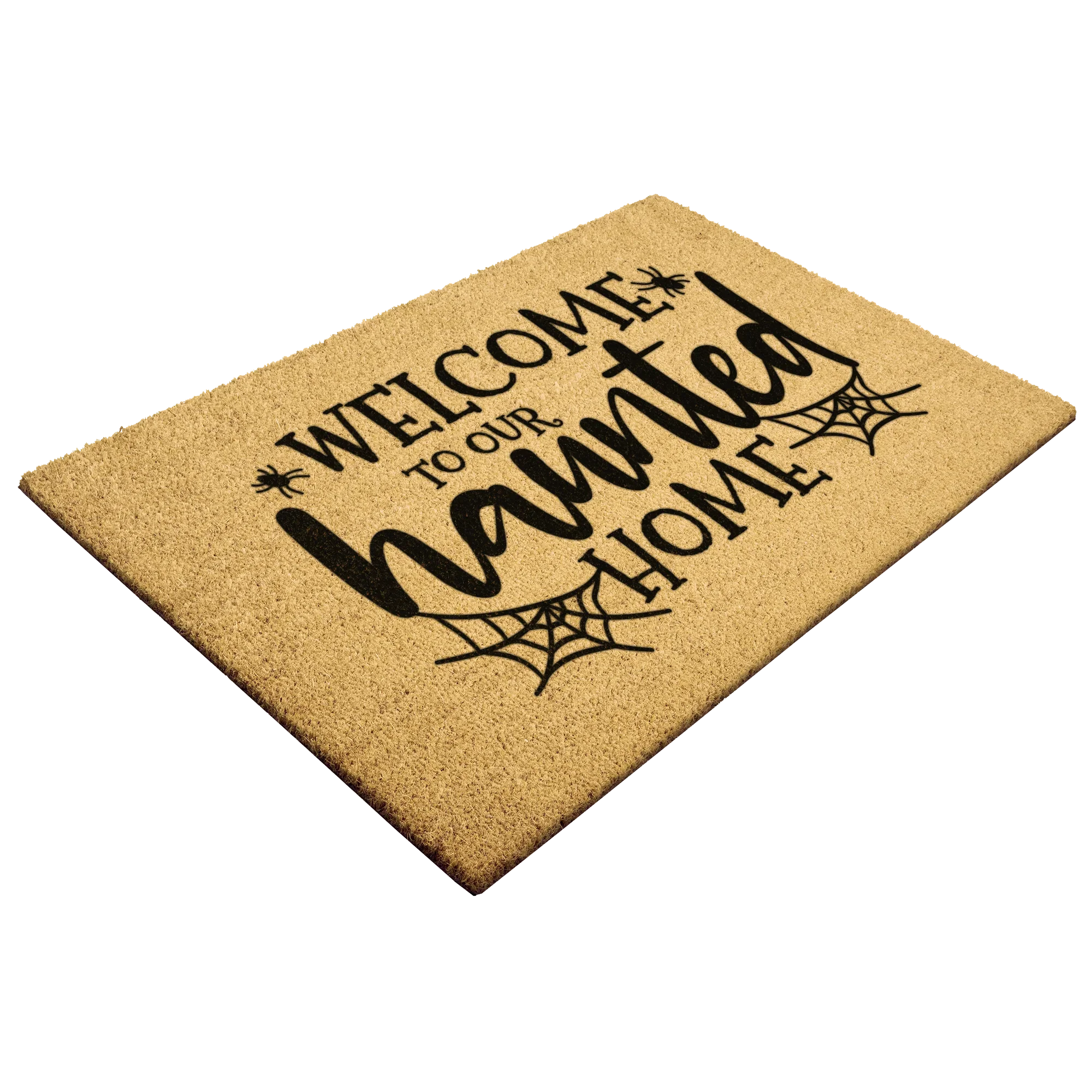 Welcome to Our Haunted Home Doormat – Spooky Halloween Coir Mat Décor