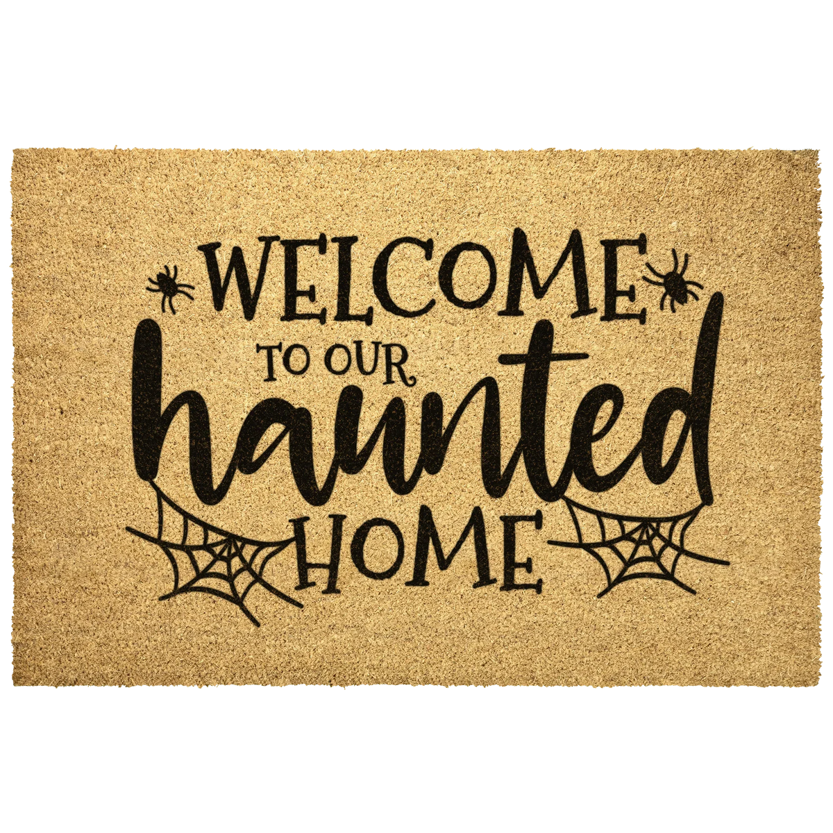 Welcome to Our Haunted Home Doormat – Spooky Halloween Coir Mat Décor