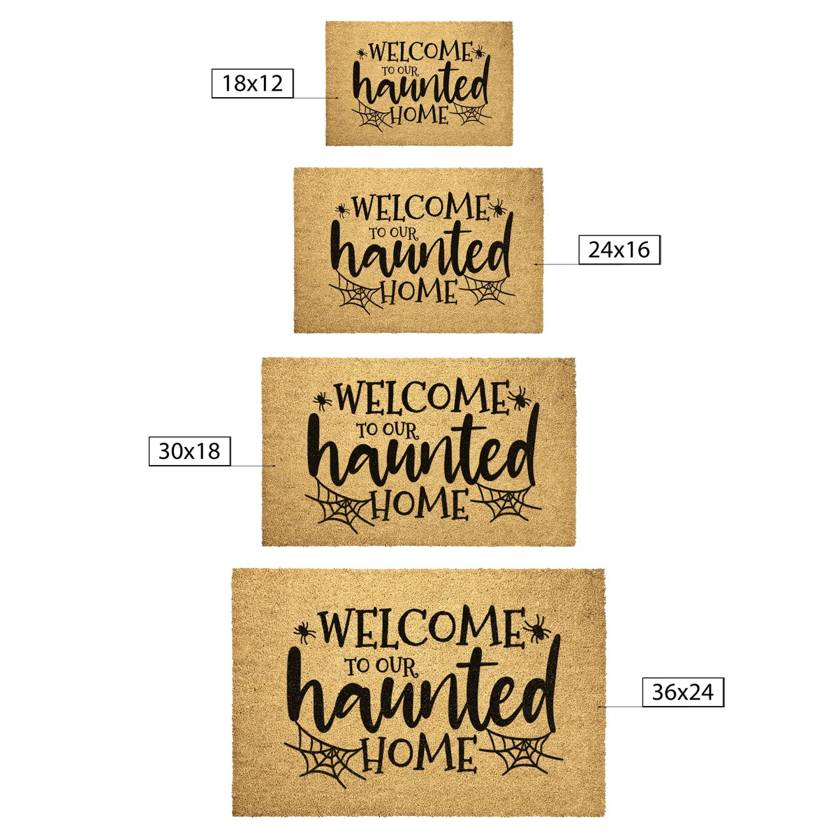 Welcome to Our Haunted Home Doormat – Spooky Halloween Coir Mat Décor