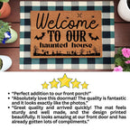 Welcome to Our Haunted House Coir Doormat – Spooky Halloween Welcome Mat | Rustic Haunted Porch Decor | Funny Fall Entryway Rug
