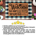 Welcome to Our Haunted House Coir Doormat – Witchy Halloween Welcome Mat | Spooky Fall Front Porch Decor | Rustic Farmhouse Entry Rug