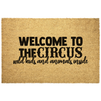 Welcome to the Circus Funny Family Doormat | Wild Kids and Animals Inside | Humorous Coir Welcome Mat for Busy Homes
