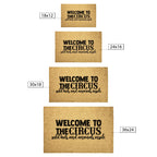 Welcome to the Circus Funny Family Doormat | Wild Kids and Animals Inside | Humorous Coir Welcome Mat for Busy Homes