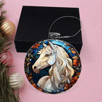 White Horse Acrylic Keepsake Ornament