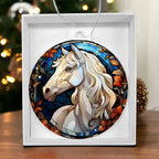 White Horse Acrylic Keepsake Ornament