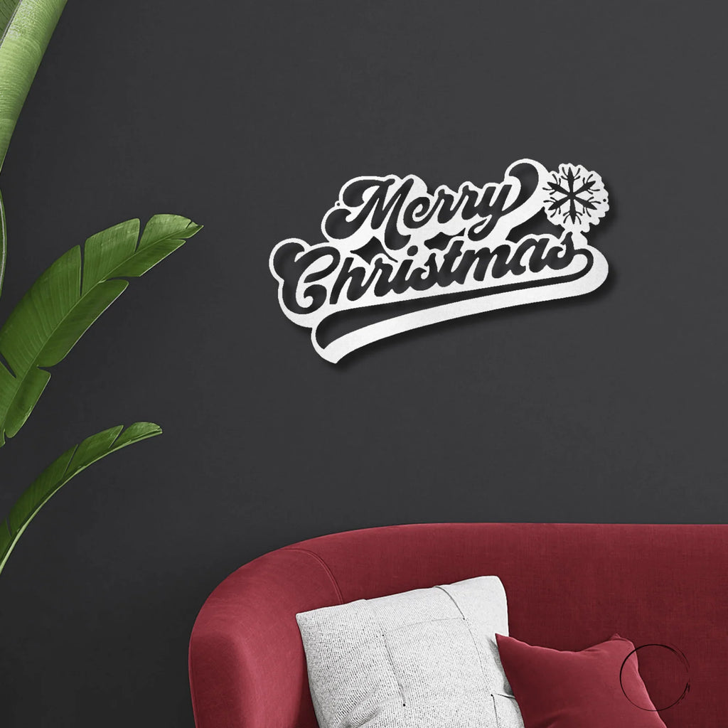 Classic "Merry Christmas" Metal Wall Sign - Bring Holiday Cheer to Any Room