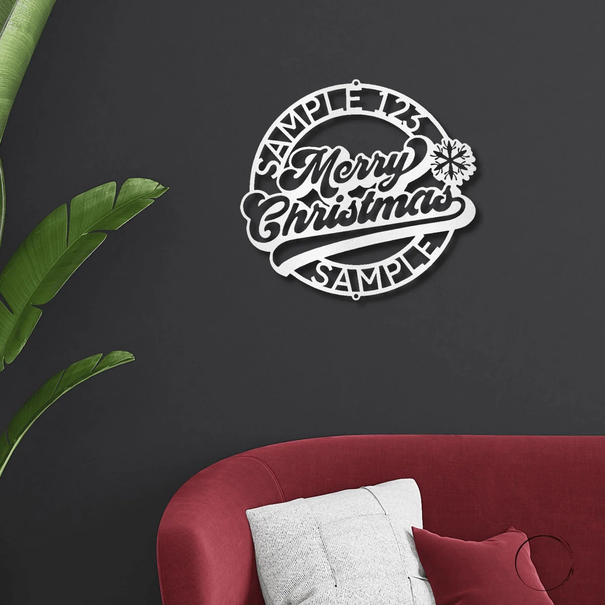 Personalized Merry Christmas Metal Wall Art – Custom Family Name Holiday Sign – Handmade Steel Décor (5 Sizes, 5 Colors)