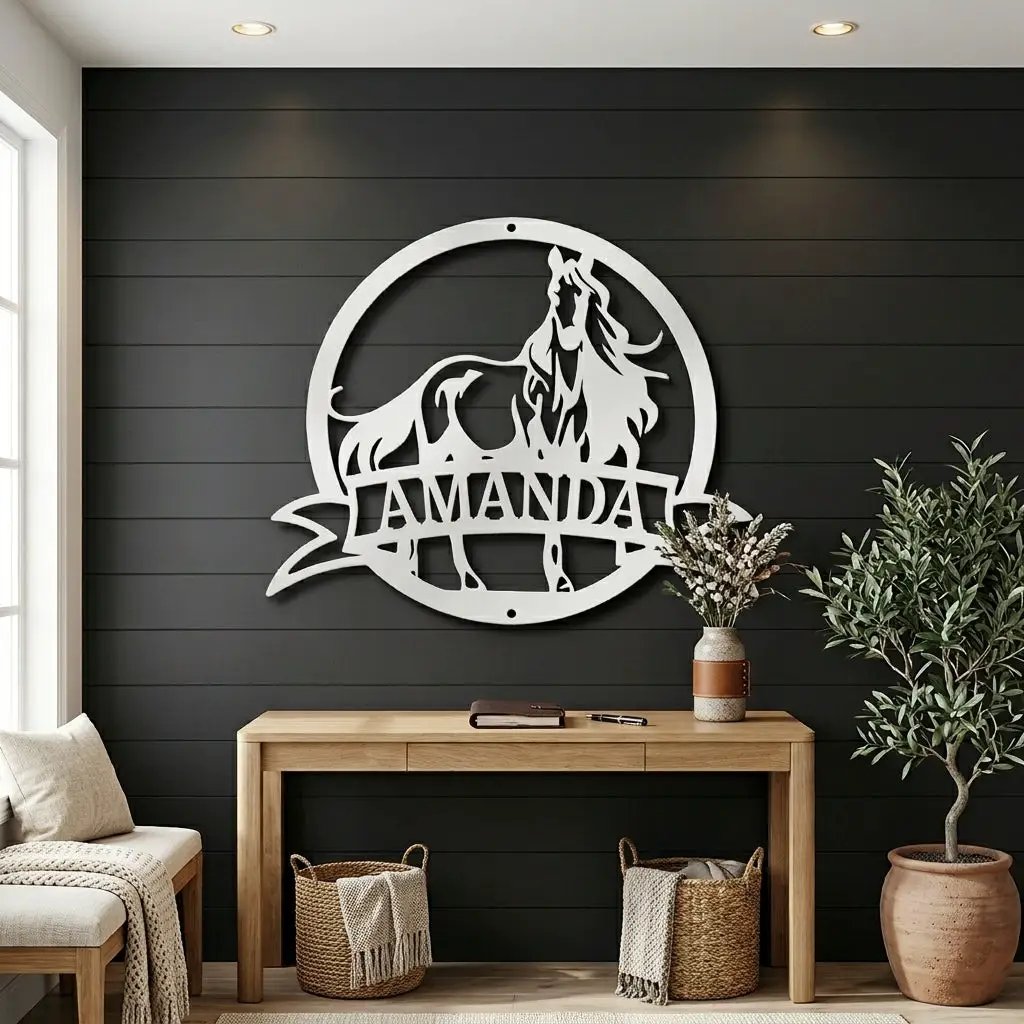 Horse Personalized Name Metal Art Wall Sign