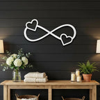 Infinity Heart Metal Wall Art – Personalized Couple Sign – Romantic Wall Decor – Wedding & Anniversary Gift