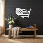 USA Flag Map Metal Wall Art – A Modern Symbol of American Pride