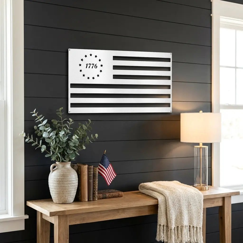 1776 American Flag Metal Art – A Bold Statement of Freedom