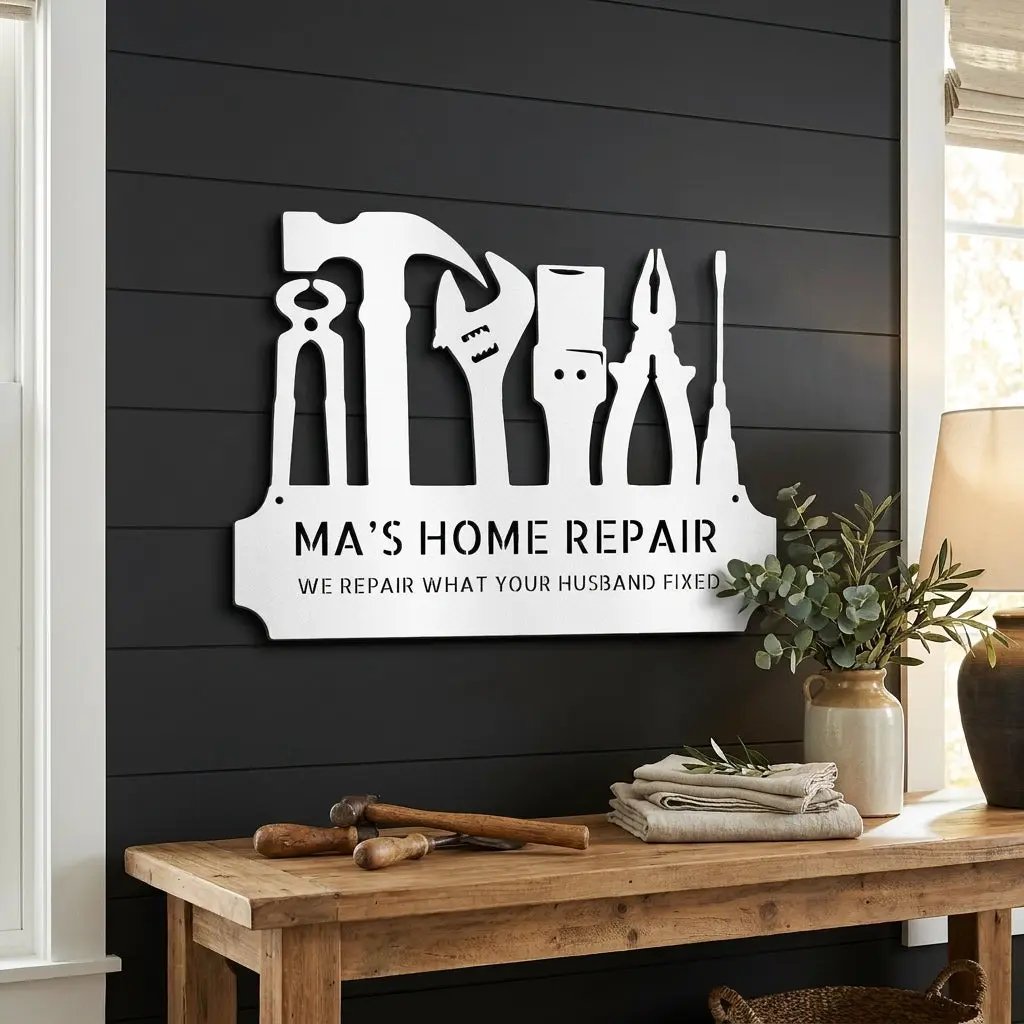 Personalized Tool Metal Wall Art – Mechanic Garage Decor – Workshop Wall Art – Gift for Dad
