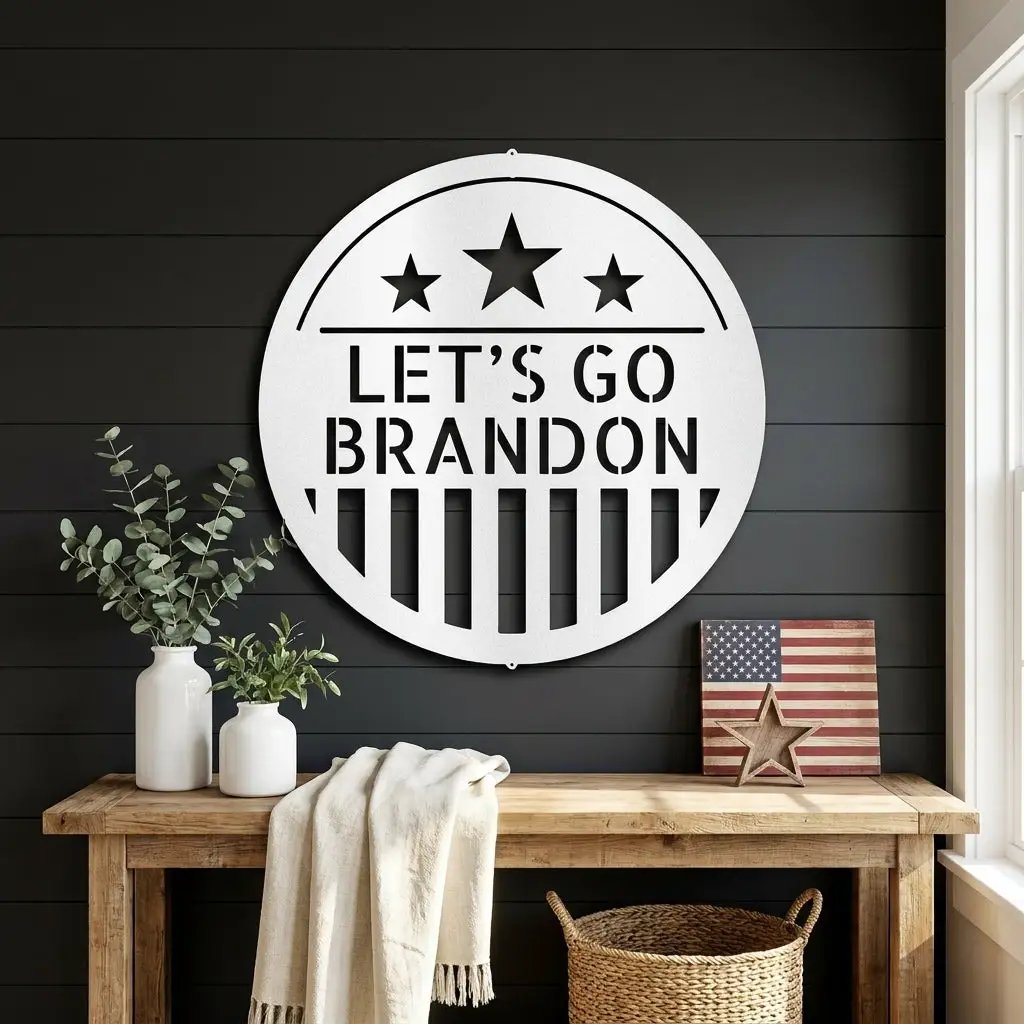 Personalized Patriotic Metal Wall Art Sign – Custom American Shield Steel Decor – Rustic USA Flag Wall Hanging – Farmhouse Patriotic Home Decor