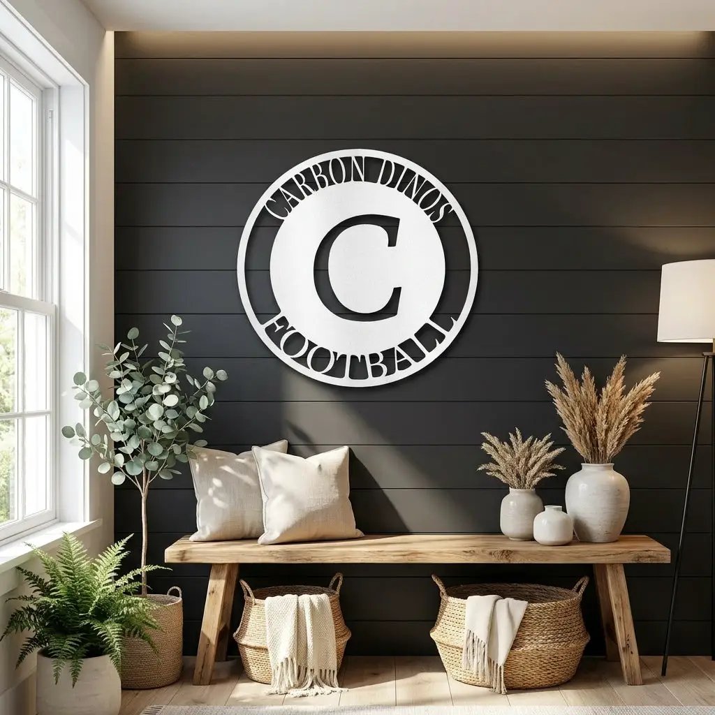 Initial Family Name Personalized Indoor Outdoor Steel Wall Sign Art