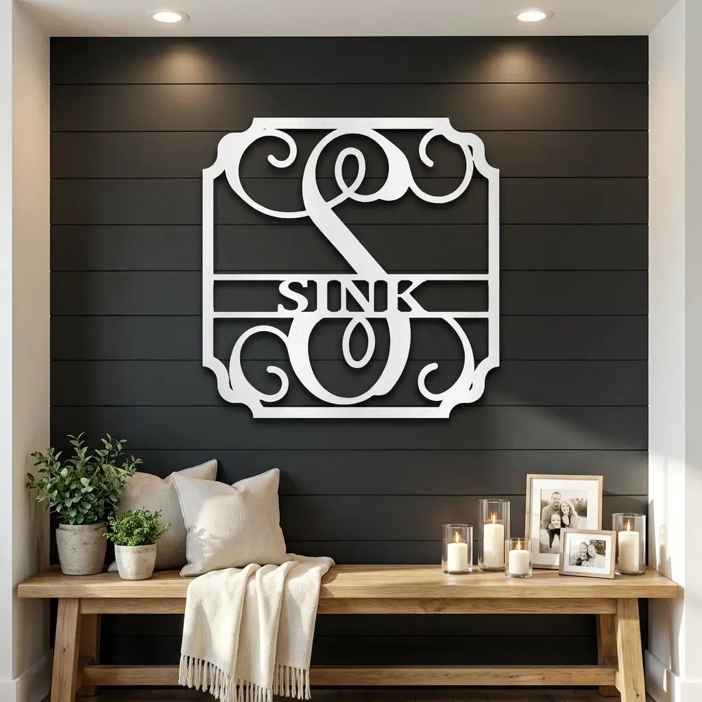 Personalized Monogram Metal Wall Sign: A Statement of Elegance & Identity