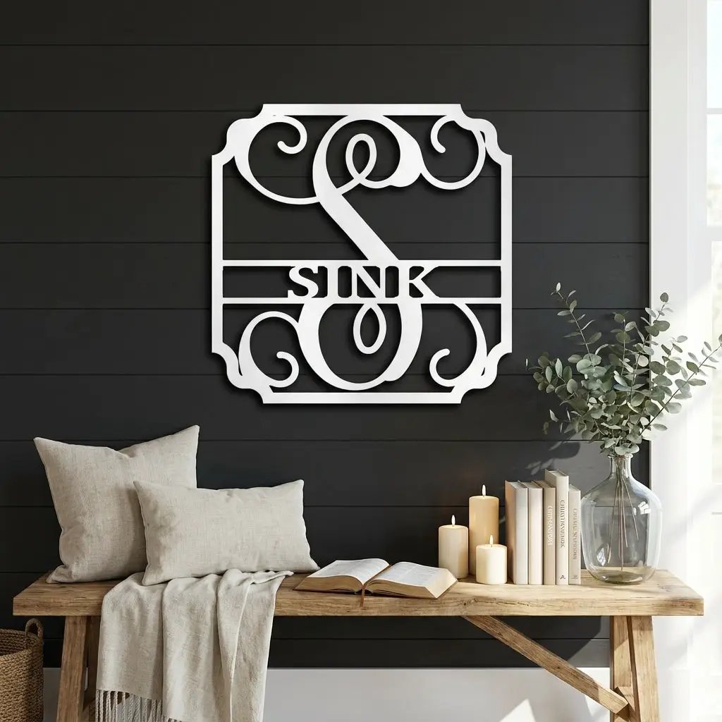 Personalized Monogram Metal Wall Sign: A Statement of Elegance & Identity