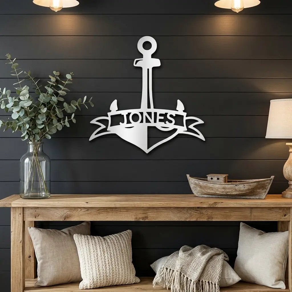 Personalized Anchor Name Metal Art – Simple, Bold, Yours
