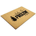 Winter Doormat - Baby It’s Freezin’ Outside | Funny Holiday Coir Welcome Mat | Rustic Front Porch Winter Décor