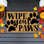 Wipe Your Paws Funny Pet Doormat | Natural Coir Welcome Mat for Dog & Cat Owners | Farmhouse Style Entry Rug