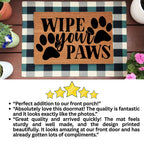 Wipe Your Paws Funny Pet Doormat | Natural Coir Welcome Mat for Dog & Cat Owners | Farmhouse Style Entry Rug